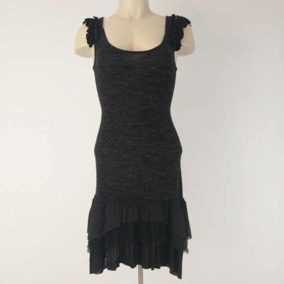 Free People Dresses & Skirts - Free People Racer Back Bodycon Black Dress Sz S
